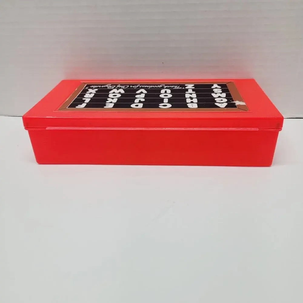 Vtg 80s Chef Boyardee Advertisement Neon Orange Plastic Crayon Pencil Box Case